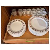 Dansk dinner plates, salad plates and coffee cups for 10