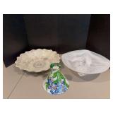 Three pieces fancy glass