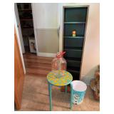 CD/DVD tower, Olaf trash can, little table for a girls room, a lion and Haldane Dairy 1 gallon milk bottle