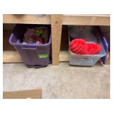 2 totes of kids items, crayons, colors, plush toys, etc...