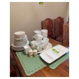 All kinds of white dishes includes Pier 1