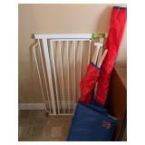 Pet gate and Pet Safe elevated pet bed