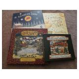 Modern holiday books in protective sleeve covers