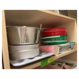 Baking pans, party cups, holiday  bowls w lids