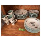Pfaltzgraff Winterwood pattern stoneware dinnerware 4pc service for 8