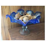 22" round Murano art glass compote 13" tall