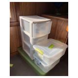 Plastic drawer units and storage containers