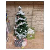Artifical Christmas tree and ornaments