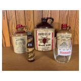 3 mini crock jugs, Hamms glass and Schlitz bottle opener