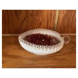 Fenton silver crest heart shaped dish