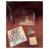 Wood blocks, tic tac toe board and other wooden games