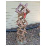 Approx 58” tall metal abstract yard art