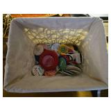Basket of pin back buttons