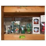 Numerous glass Christmas ornaments