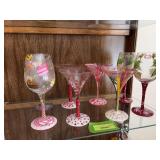 Hand painted stemware to make drinking fun!
