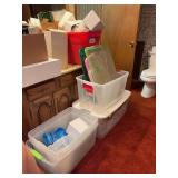 Various storage totes and lids
