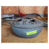Cast iron oval pot for potpourri or woodstove humidifier