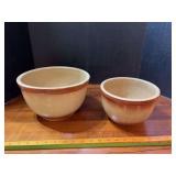 Two Eve-N-Bake stoneware bowls, 8” and 10”
