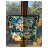 19x20 stained glass w dragonflies