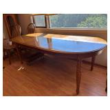 64x44 Thomasville oak dining table w 20” leaf NO CHAIRS, NO CONTENTS!
