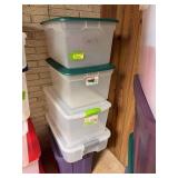 5 storage totes w/lids