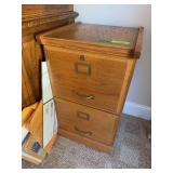 Pair of oak 2 drawer file cabinets  17D x 16L x 28H