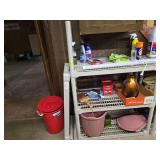 4 shelf plastic shelving unit 18D x 36L x 54H NO CONTENTS