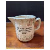 Rock Island Lumber Co West Branch IA spongeware creamer