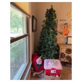 Approx 6’ prelit Christmas tree and decorations