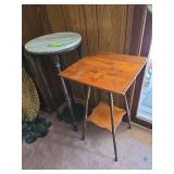 Modern marble top fern stand and small square parlor table