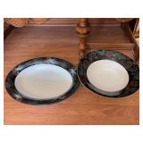 14R Made in Italy console bowl and Dansk oval console bowl 18”