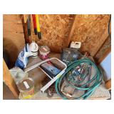 Hedge trimmers, loppers, step stool, log chain etc...