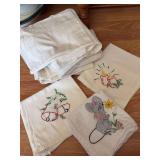 Tea towels, some w handiwork