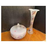 Made in Romania vase and covered bowl