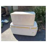 Large Igloo cooler and styrofoam cooler  Missing a lid latch