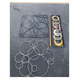 Three pieces metal wall art