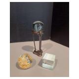 Clear glass paper weight-one with “gold” flakes!