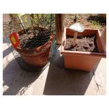 Three large plastic planters-ORANGE