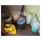 Vinegar, bleach, deck wash, driveway salt etc
