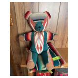 Handmade blanket teddy bear and matching blanket