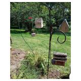 Three shepherds hooks w birdhouses