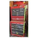 Craftsman 27" rolling tool box with 5 drawer base, 6 drawer chest top and 3 drawer Stack On mid box, NO CONTENTS It