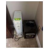 DeLonghi heater, Soleil heater and Timex radio alarm clock