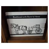 Scale Models buckboard w/ barrel and horse