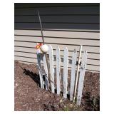 Picket fence piece 32x38 and lightning rod with milk glass ball
