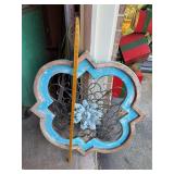 Wood & metal flower wall art Approx 30”