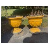 Two 18x29 foam board planters on rollers with flower protectors