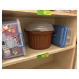 Cupcake carrier, metal cookie cutters, etc