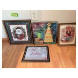 Four Christmas prints