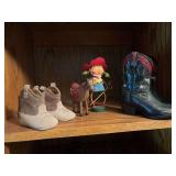 Infant size leather cowboy boots, size 5.5 cowboy boots and decor